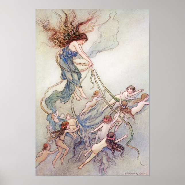 Poster Queen of Them All par Warwick Goble (Devant)