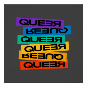Poster Queer- Gay gay avec la couleur arc-en-ciel