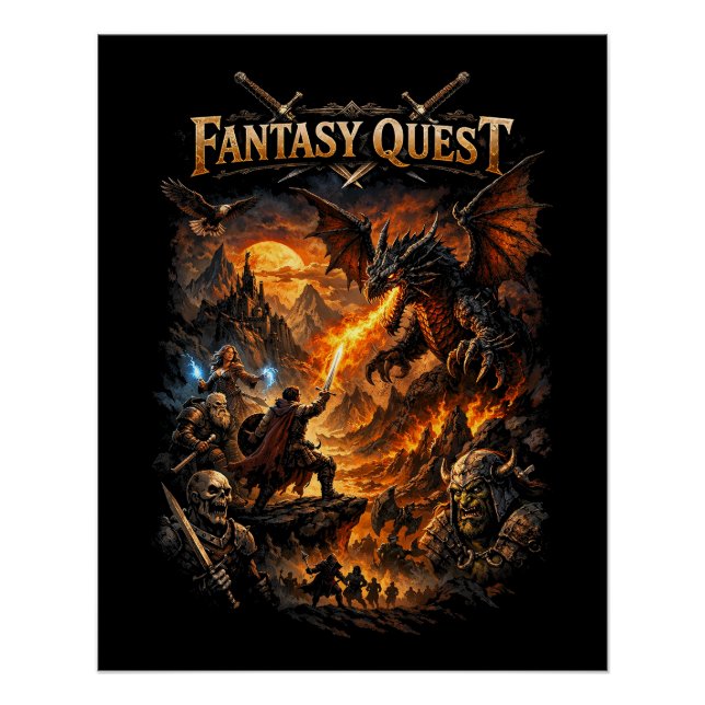 Poster Quête de feu de dragon (Devant)