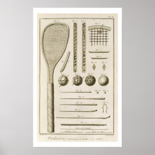 Poster Queues de raquettes et de billard de tennis, du