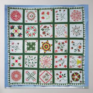 Poster Quilt en aluminium avec fleurs de saison, 1844