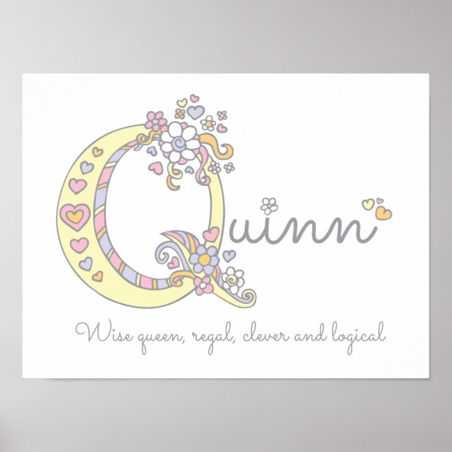 Poster Quinn monogramme art filles nom et signification a (Devant)