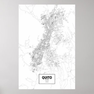 Poster Quito, Ecuador (black on white)