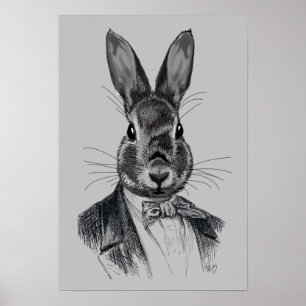 Poster Rabbit In Suit Portrait