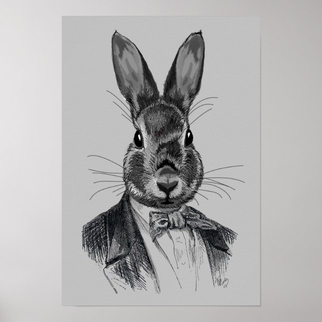 Poster Rabbit In Suit Portrait (Devant)