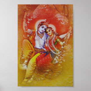 Poster Radha Krishna balançant l'affiche
