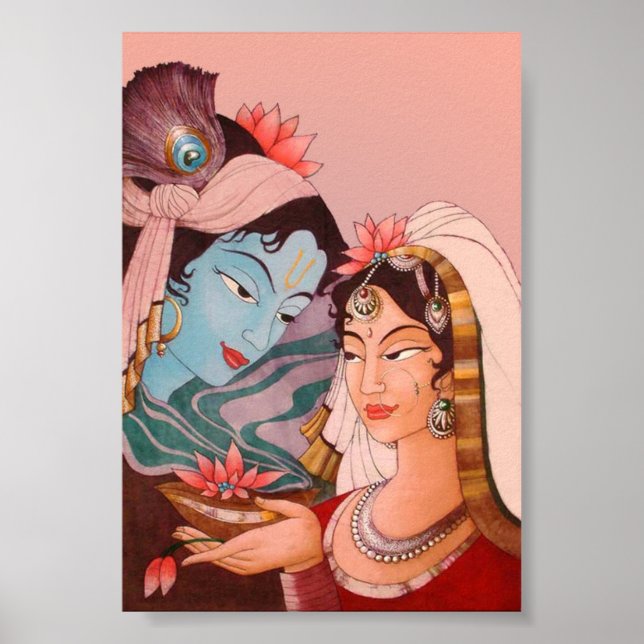 Poster Radha-Krishna Lotus (Devant)