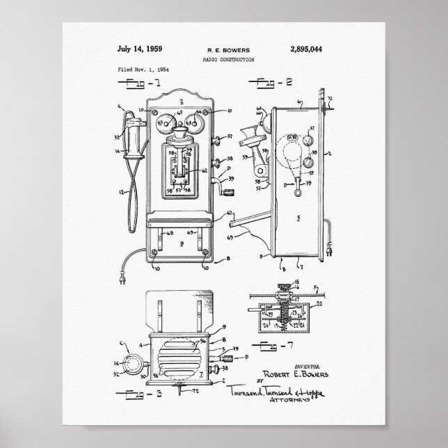Poster Radio Construction 1959 Brevet Art Livre blanc (Devant)
