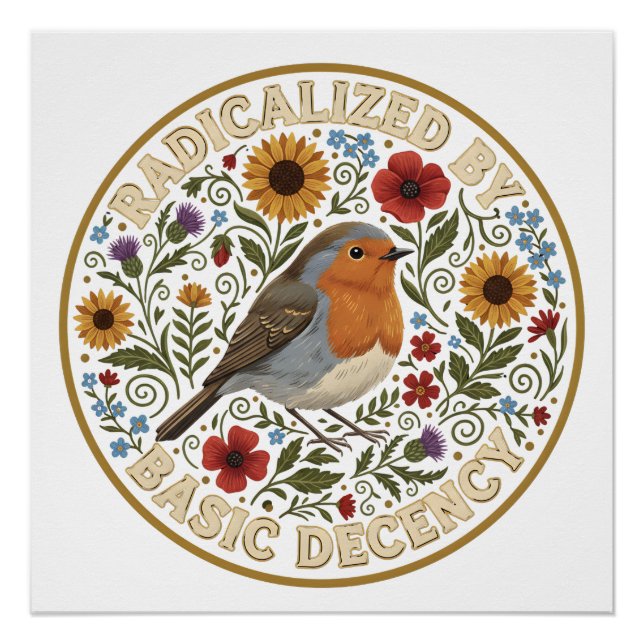 Poster Radricalisé par la conception d'oiseau de décence  (Devant)