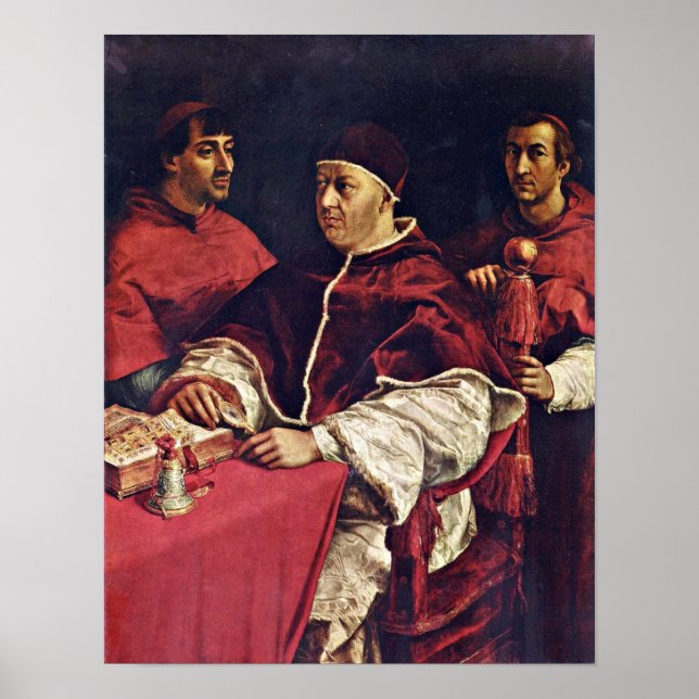 Poster Raffael - Portrait du Pape Leo X et des cardinaux (Devant)