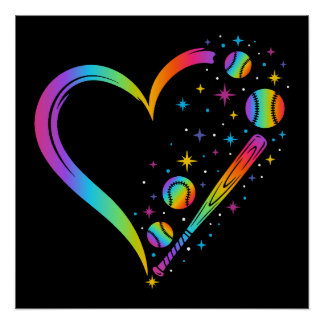 Poster Rainbow Baseball