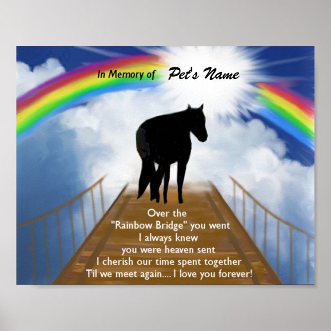 Poster Rainbow Bridge Memorial Poem for Horses (Devant)
