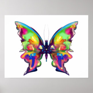 Poster Rainbow Bright Pretty Butterfly