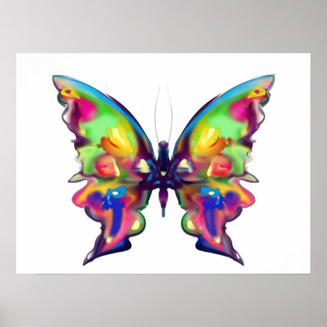 Poster Rainbow Bright Pretty Butterfly (Devant)