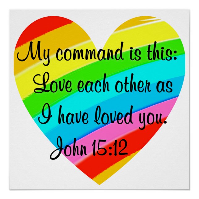 POSTER RAINBOW COEUR JOHN 15:12 CONCEPTION (Devant)
