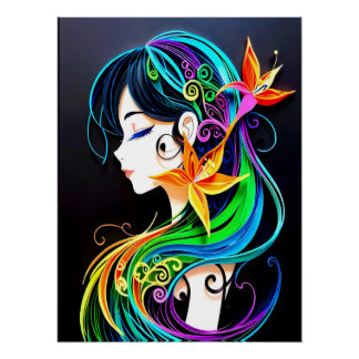 Poster Rainbow Hair Dream.