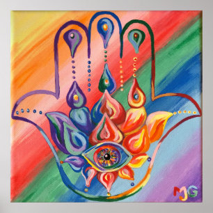 Poster Rainbow Hamsa