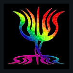 Poster Rainbow Menorah<br><div class="desc">Ménorah arc-en-ciel vif.</div>