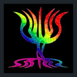 Poster Rainbow Menorah<br><div class="desc">Ménorah arc-en-ciel vif.</div>