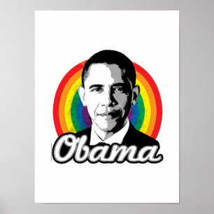 Poster Rainbow Obama - LGBT Politics -