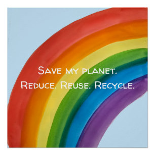 Poster RAINBOW Sauvegarder ma planète (personnalisable)