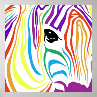 Poster Rainbow Zebra