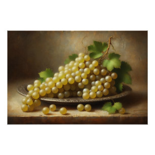 Poster Raisins blancs vintages Vie morte