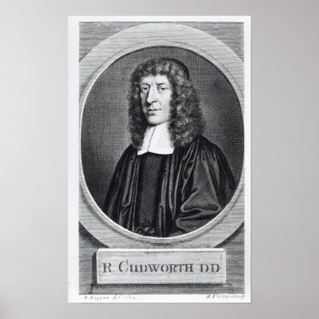 Poster Ralph Cudworth, engraved by George Vertue (Devant)
