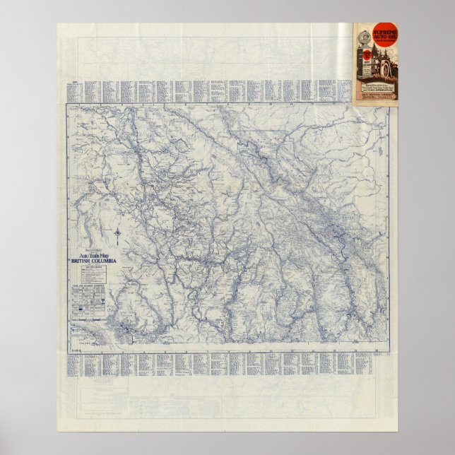 Poster Rand McNally Official 1925 Auto Trails Map 2 (Devant)