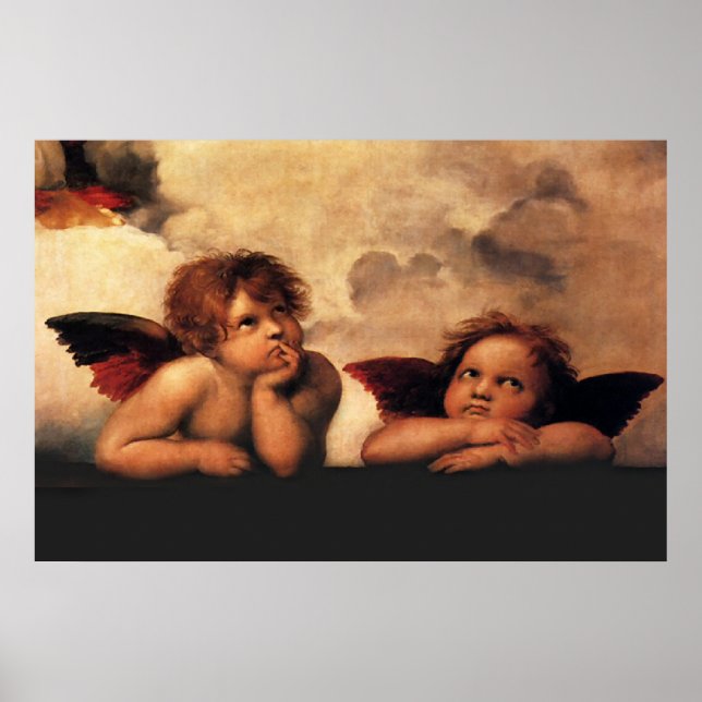 Poster Raphael Cherubs Sistine Madonna 2 Anges (Devant)