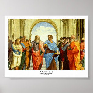 Poster Raphael's "The School of Athens" Détail vers 1511