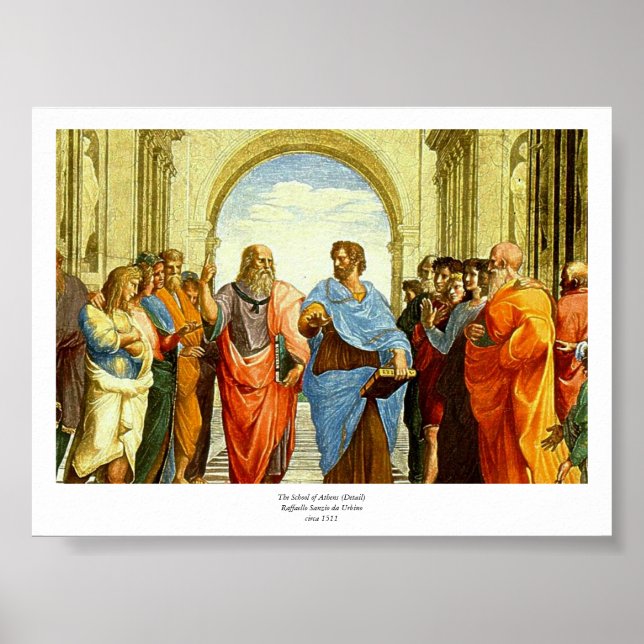 Poster Raphael's "The School of Athens" Détail vers 1511 (Devant)