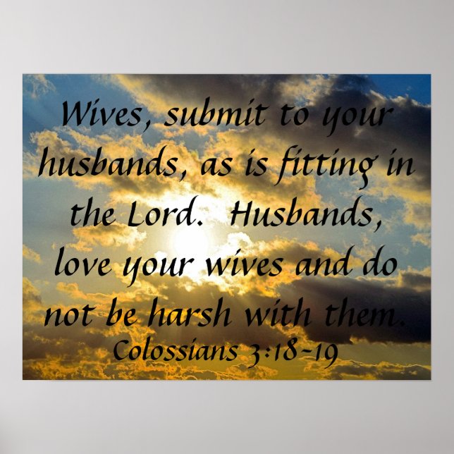 Poster rappel de mariage verset biblique Colossiens 3:18- (Devant)