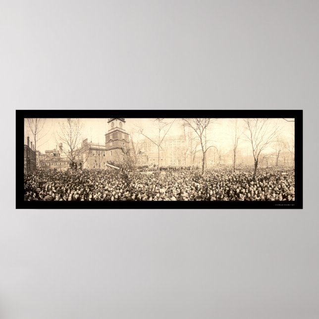 Poster Rassemblement Philadelphie photo WWI 1917 (Devant)