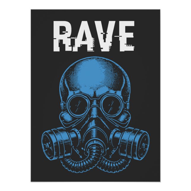 Poster Rave Skull Gas Mask (Devant)