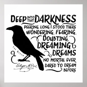 Poster Raven (Deep Into That Darkness) par Edgar Allan Po
