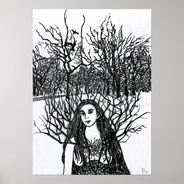 Poster Raven Girl (Devant)