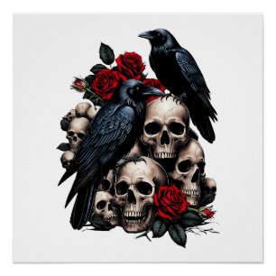 Poster Ravens et Rose : Symphonie gothique