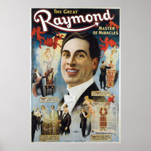 Poster Raymond The Great ~ Miracles Vintage Magie Act