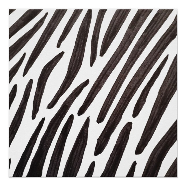 Poster Rayures de zèbre noir et blanc (Devant)