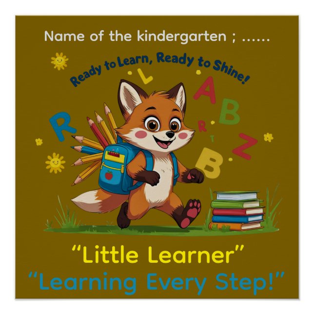 Poster Ready to Learn, Ready to Shine!” – Kindergarten Mo (Devant)