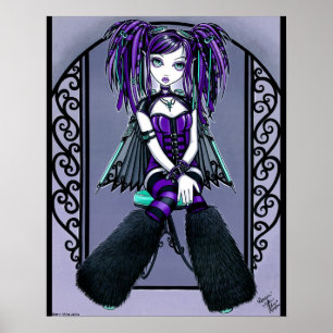 Poster "Reagan" Purple Cyber Goth