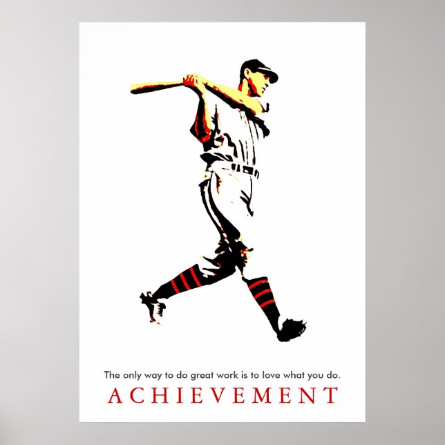Poster Réalisation Motivationnel Retro Baseball Player (Devant)