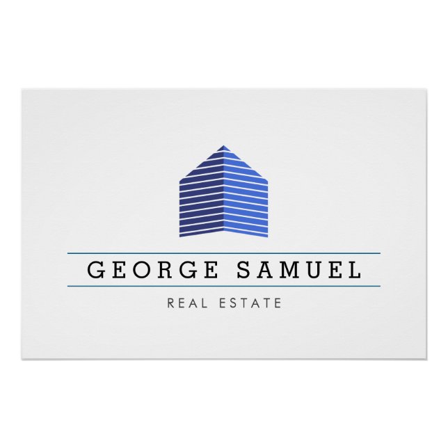 Poster Realtor Logo Maison Abstrait Moderne (Devant)