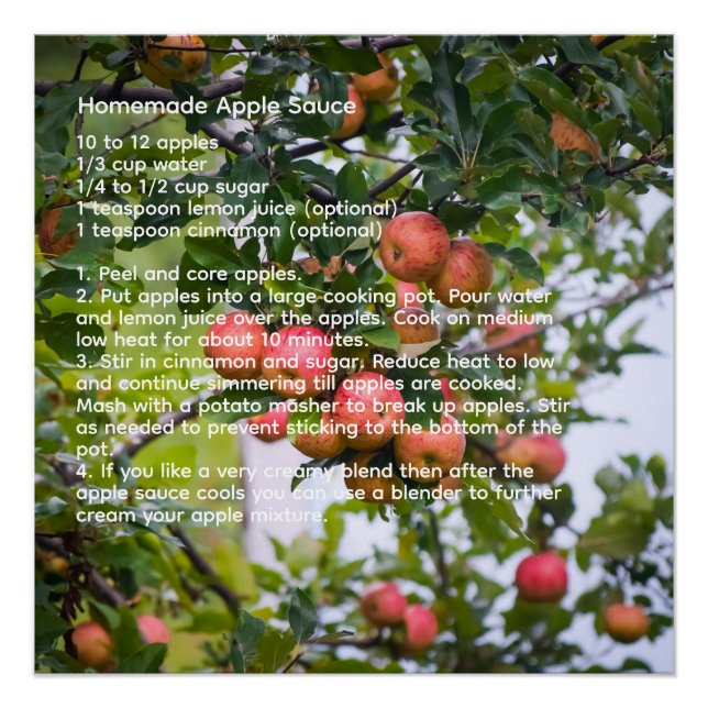Poster Recette de sauce pomme (Devant)