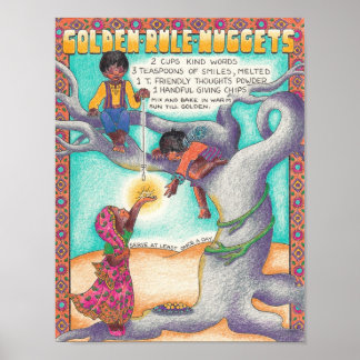 Poster Recettes du Nouveau Monde - Nuggets de règle d'or