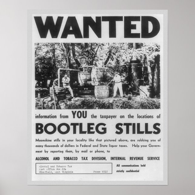 Poster Recherché : alambics clandestins, 1949. Vintage (Devant)