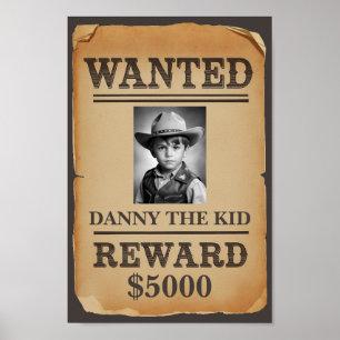 Poster Recherché - Personalisé Wild West Cowboy