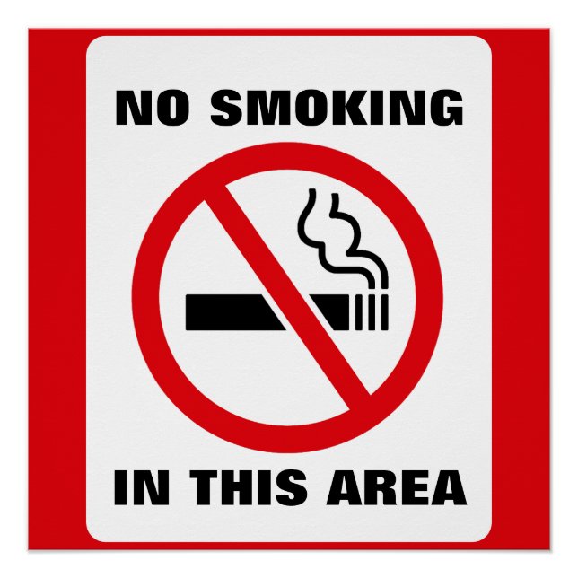 Poster Red and White No Smoking (Devant)