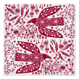 Poster Red Bird Art